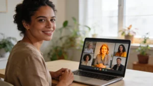 Grupos terapêuticos online com adultos em sessão de psicoterapia em grupo mediada por psicólogo em São José dos Campos em ambiente acolhedor